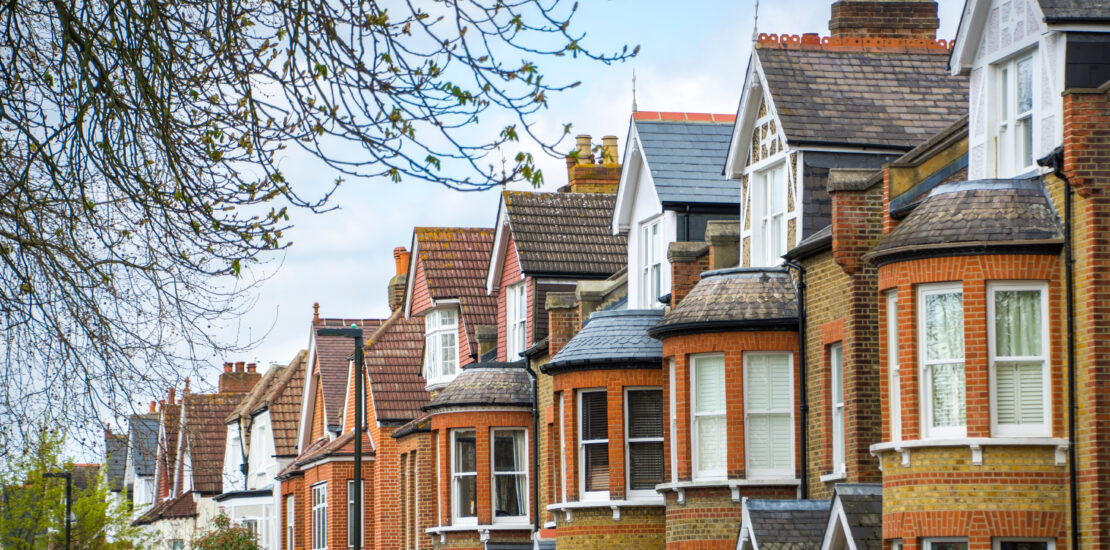 A street of red brick terraced houses