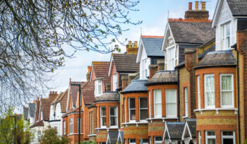 A street of red brick terraced houses